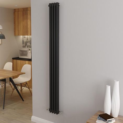 AICA 1800x200mm 2 Column Vertical Black Radiator Central Heating Cast Iron Style (1/5)