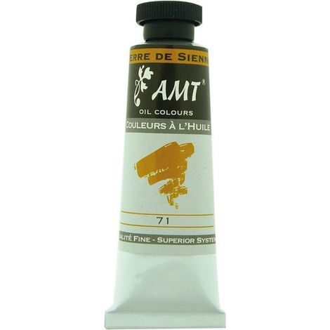 Peinture à l'huile fine en tube terre de sienne 45ml - Amt