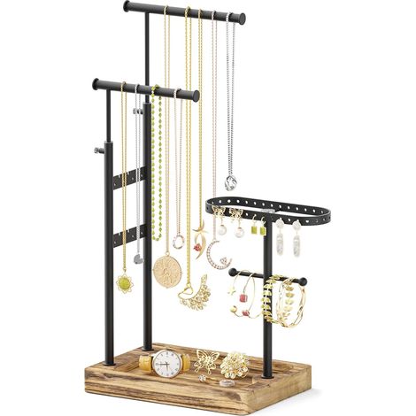 Présentoir à bijoux réglable - Noir (1/5)