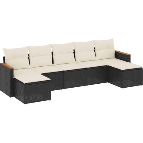Maison Exclusive - Set de comedor de jardín 7 pzas y cojines ratá