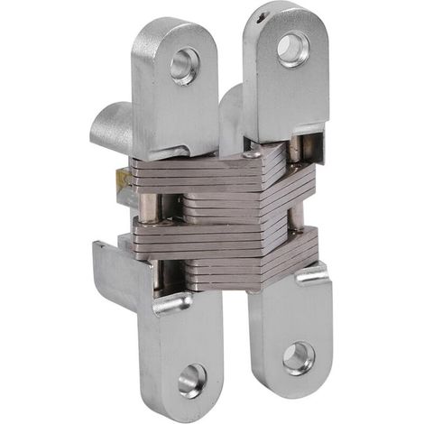 bisagras ocultas de aleación de zinc, puerta plegable invisible, cruceta oculta, bisagras ocultas para herrajes de muebles, puerta plegable, 94 mm - Crezuo