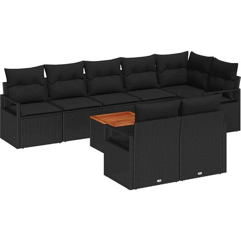 Garden Sofa Set 9 pcs Black vidaXL (1/5)