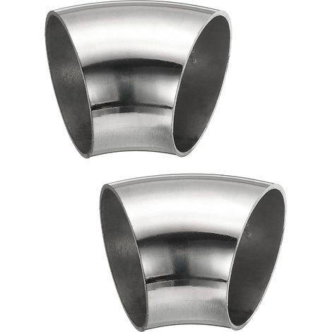 2pcs Coude À 45 Degrés Mandrin, 76mm OD Acier D'échappement Raccord De Tuyauterie 304 Inoxydable pour Exhaust Pipe Stair Handrail HVAC - 40 mm (1/5)