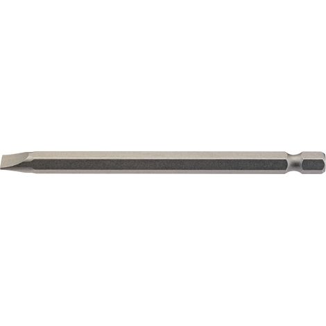 Draper 6.5mm (1/4") Hex Plain Slot Insert Bit, 100mm Long, Model 64351 (1/5)