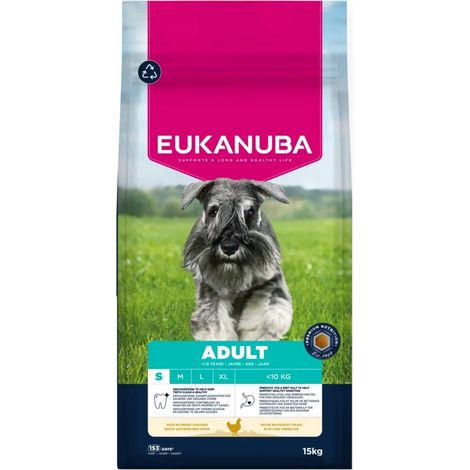 Eukanuba Trockenfutter für Hunde, Huhn, 15 kg, für ausgewachsene mittelgroße Rassen
