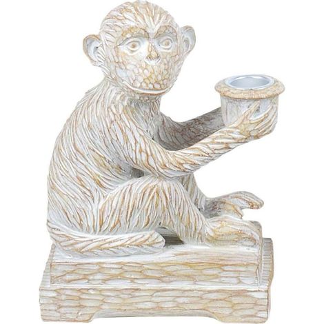 Porte-Bougie Singe en résine 18 cm