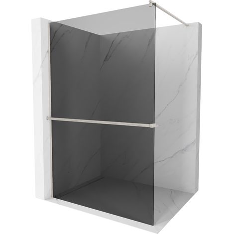 Mexen Kioto+ Duschwand mit Ablage Walk-in 130 x 200 cm, grafit, gebürstetes Nickel - 800-130-121-97-
