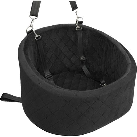 Asiento para perros para coche, diseño antideslizante, funda extraíble y lavable, color negro. (1/2)