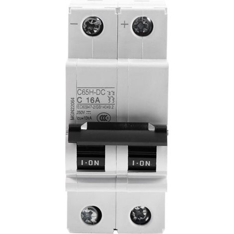 Disjoncteur, DC 250V 2P Disjoncteur miniature d'air à basse tension Commutateur d'énergie solaire 16A/32A/63A pour Panneaux Solaires et Chauffe-Eau (63A),A (1/5)