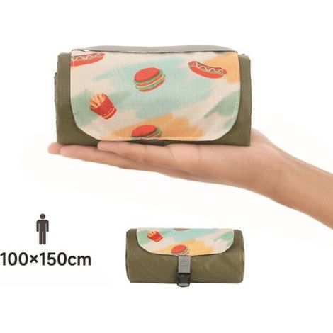 Manta de picnic, Impermeable, ultraligera y compacta, Manta verde para exteriores, acampadas, playa y senderismo, verde oscuro, 150 x 210 cm (1/5)