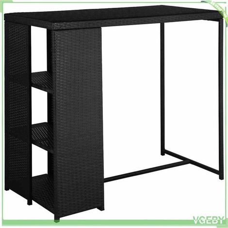 Ensemble de bar de jardin - FAFEICY - 3064914 - 5 pièces - Résine tressée noir - Coussins amovibles (1/5)