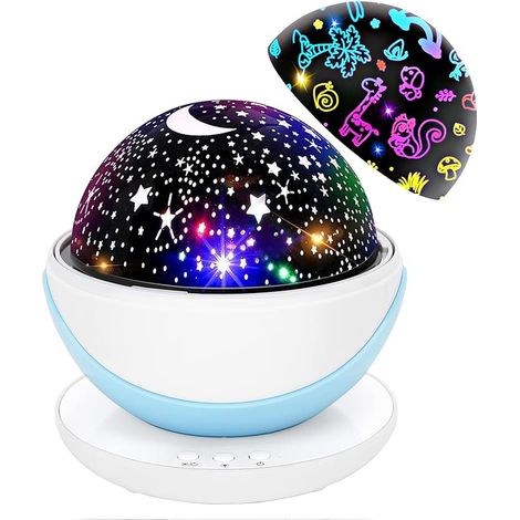 Lampe Enfant Veilleuse, Projecteur d'Étoiles 360° - Lumière d'Ambiance Céleste LED, Petit Projecteur Planétaire (1/4)