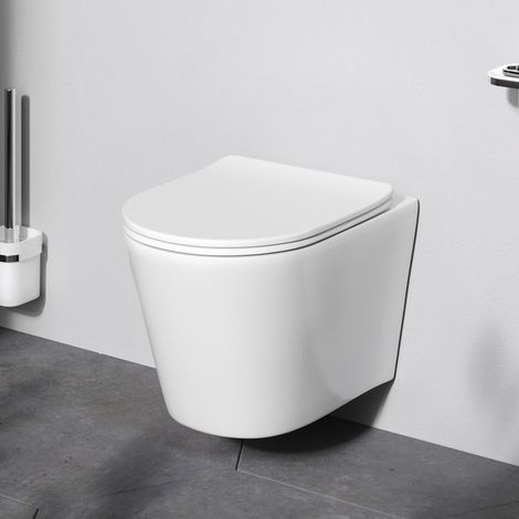 AM.PM WC Suspendu sans bride WC en céramique sans rebord avec couvercle de siège Softclosing (1/5)