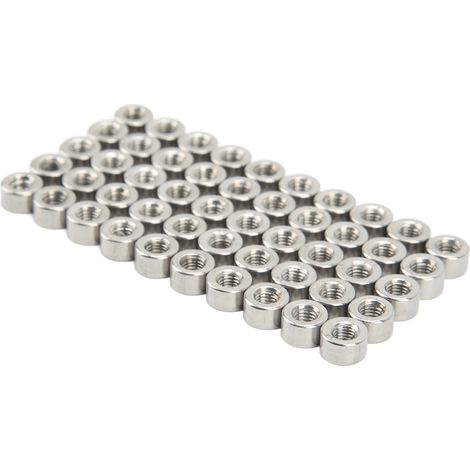 Packung mit 50 zylindrischen Edelstahl-Verbindungsmuttern M5 0,8 10 L6 mm, Innengewinde, für Wartungszwecke (1/5)