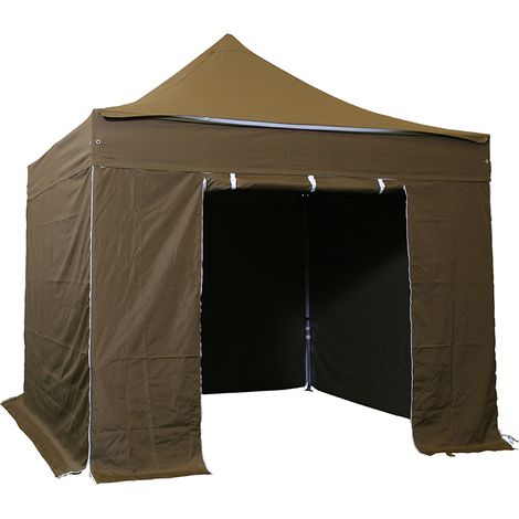 Bâches latérales 3x3m, 3 panneaux pleins + 1 porte, polyester 300 g/m², violet