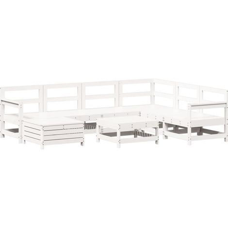 Maison Exclusive - Set Divani da Giardino 8 pz in Legno Massello di Pino Bianco