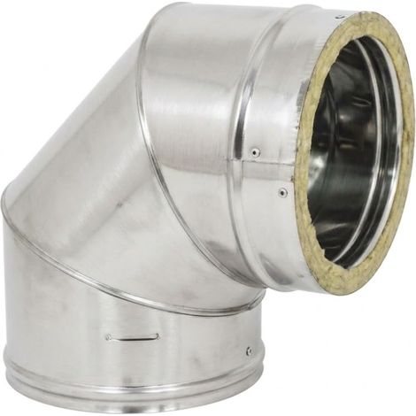 MAKA Curva 90° Canna Fumaria Doppia Parete 50 Inox Ø 80 mm (esterno 180) (1/5)