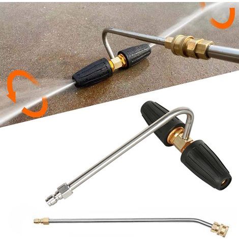 Nettoyeur de gouttière 3600 PSI 2 buses à turbine rotative + 1/4 Inch Quick Disconnect, nettoyeur à pression, outil de nettoyage de gouttière (1/5)