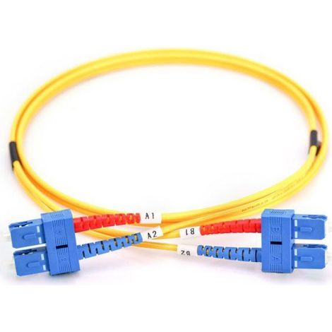 Câble Fibre Optique - Duplex SC-SC - 9/125 µm OS1 - Jaune - 1 m (1/3)