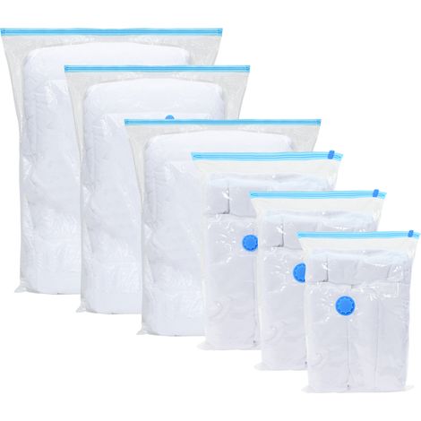 vidaXL Sacs de rangement 5 pcs Transparent et Bleu 80 x 60 cm