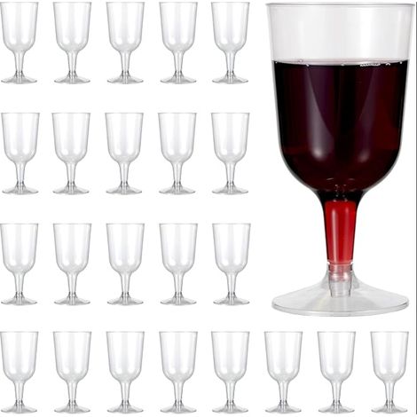 Reusable Plastic Stemware Cups Transparent 11 x 6.5 cm for Weddings Birthdays Parties Picnic Camping (1/5)