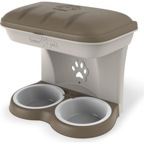 Stand con ciotole per cani Tortora appendibile Pet foot bama (1/5)