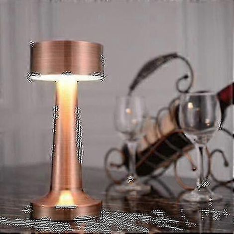 Lampe de table vintage de bar, portable, à piles, LED, lumière chaude, rechargeable (Goldod) (1/2)