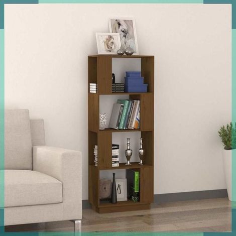 814042 Bibliothèque/Séparateur de pièce Marron miel 51x25x132 cm Pin (1/5)