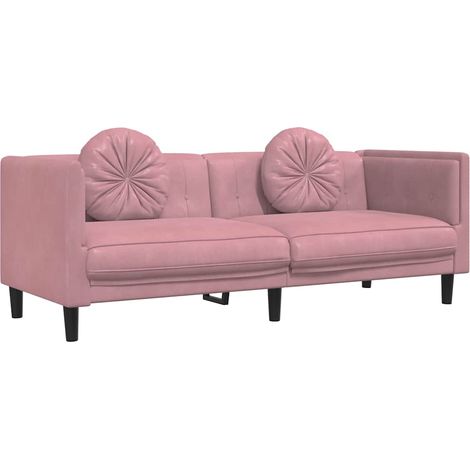 Canapé avec coussins 3 places，Sofa pour Salon，Banquette rose velours CFW850478 (1/5)