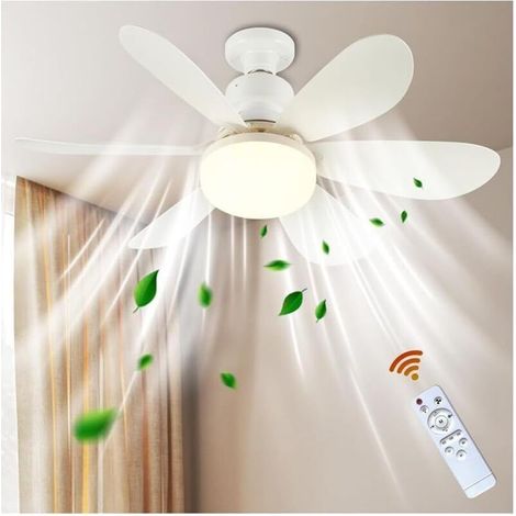 Ventilateur plafond LED pour chambre coucher,culot E27 intensité variable,avec éclairage et télécommande,pour cuisine moderne,visser
