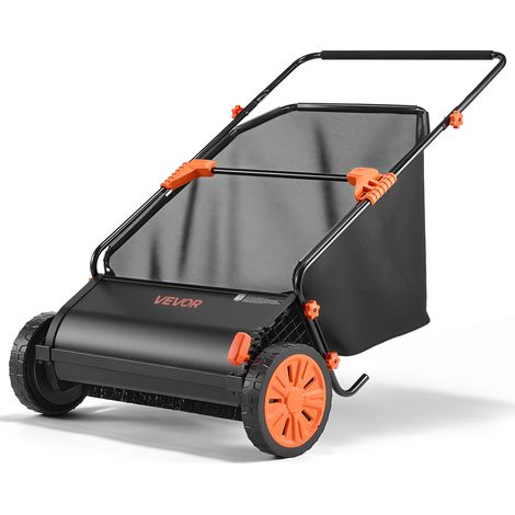 VEVOR Barredora Peinadora Cesped Manual, Ancho de Trabajo de 66 cm, Cepillo para Cesped, Saco de Recogida de 198 L, 10 Alturas Ajustables, para Limpiar Hojas Piñas Agujas de Pino en Jardín Acera Patio (1/5)