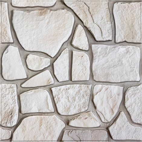 Panneaux Muraux 3D Adhesif 30x30 cm - Lot de 10 Panneaux, Fausse Brique Murale PVC, Revêtement Mural 3D Adhésif Imitation Pierre pour Cuisine, Salon, Chambre (1/5)