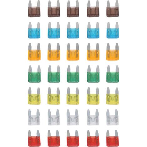 Lot de 35 Fusibles Mini Lame Mélange 5 7.5 10 15 20 25 30 Amp pour Automobile (1/4)