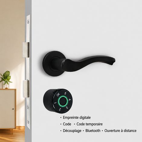 Cylindre de serrure intelligent noir Grand 70 pour porte 35-50 mm noir réf 3677 18,5 × 8,2 × 5,7 cm 365 g – Livraison gratuite