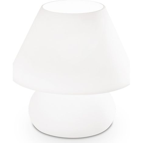 Lampada Da Scrivania-Ufficio Moderna Prato Vetro Bianco 1 Luce E27 Big (1/3)