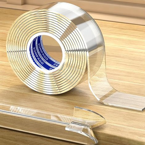 Bande de protection de bord transparent, 3 cm x 4 m, bande de protection autocollante pour porte d'armoire, bureau, table en verre, meubles, comptoir de cuisine, étanche (1/5)