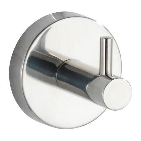 WENKO Wandhaken Uno Bosio Edelstahl glänzend, rostfrei, Silber glänzend, Edelstahl rostfrei glänzend