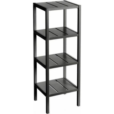 Meuble étagère coloris noir - Longueur 37 x Profondeur 33 x Hauteur 110 cm (1/4)