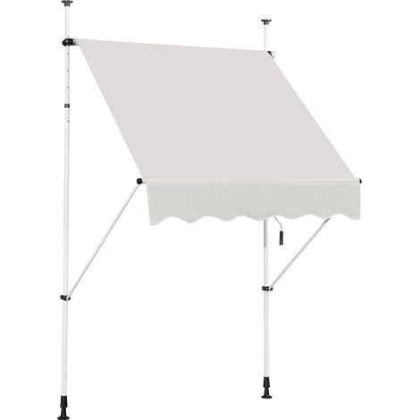 COSTWAY Markise Klemmmarkise Sonnenschutz, Balkonmarkise hoehenverstellbar 200-300cm, Sonnenmarkise mit Handkurbel ohne Bohren 150cm breit, beige (1/5)