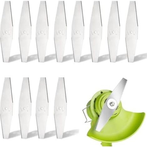 12 pièces lames métalliques de rechange pour coupe-bordures, accessoires jardinage, couteaux métal pour coupe-bordures électriques (1/4)