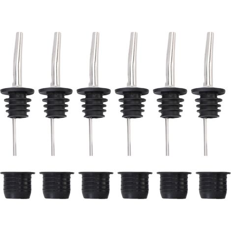 Bec verseur et adaptateur en acier inoxydable et silicone, 6 pièces, adaptateurs pour verser des bouteilles à goulot (1/5)