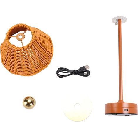 Lampe de Table LED en Rotin tressé, Petite Bureau sans Fil (1/5)
