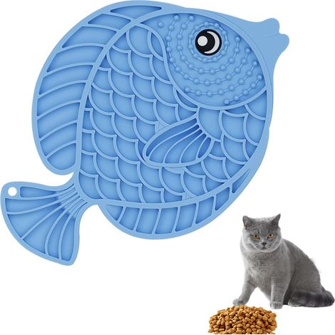 Ciotola anti-ingordigia per cani, tappetino anti-leccamento per cani con potenti ventose, ciotola in silicone anti-soffoco per cani (blu) (1/5)