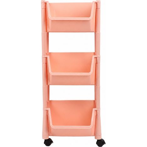Chariot de rangement roulant à 3 niveaux, étagère utilitaire mobile grande capacité avec roues verrouillables, sans housse (1/5)