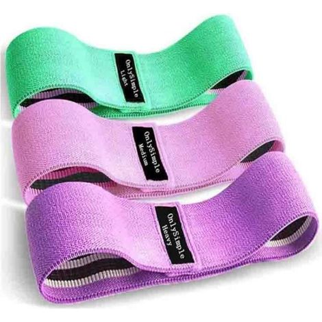 Bande Élastique Fitness en Tissu,Bande de Résistance 3 Niveaux de Force,Équipement d'Exercices pour Rééducation Physique (1/4)