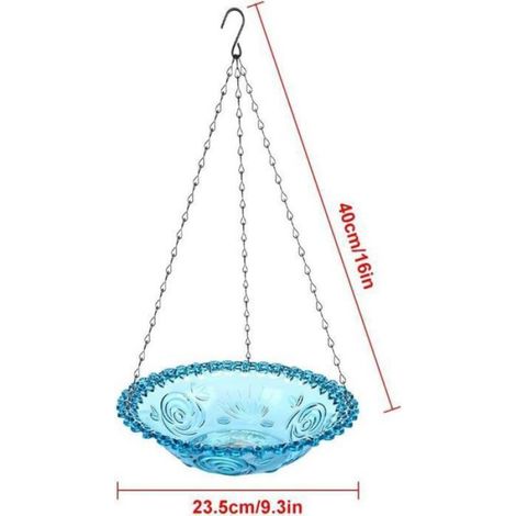 Mangeoire Oiseaux - Abreuvoir Oiseaux - Bain Oiseaux Suspendu - Pour Jardin Extérieur - 23,5 x 40 cm - 1 Pièce (1/5)