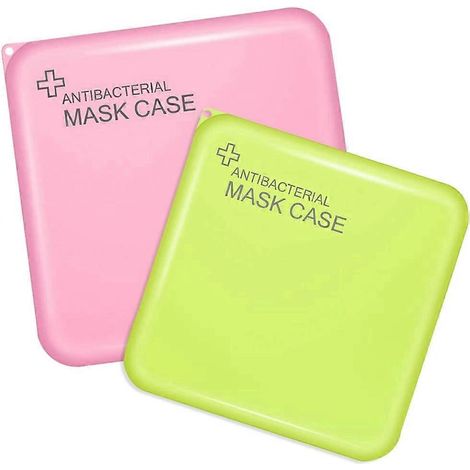 2-teilige Aufbewahrungsbox aus Kunststoff, tragbare Aufbewahrungsbox für Gesichtsmasken, tragbare Aufbewahrungsbox (mit Deckel), Gesichtsöffnung