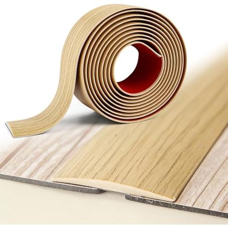 Profilé de transition autocollant gris de 300 cm x 5 cm pour revêtements de sol PVC, stratifié, vinyle, moquette et carrelage. Convient aux sols en PVC, stratifié, vinyle, moquette et carrelage. (1/5)