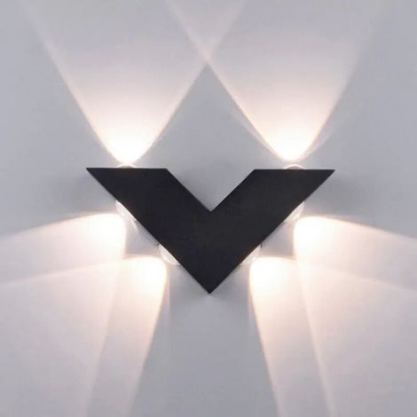 6W LED outdoor wall light, 3000K modern V-shaped light fixture with up and down lighting, waterproof, IP65 waterproof rating (1/5)