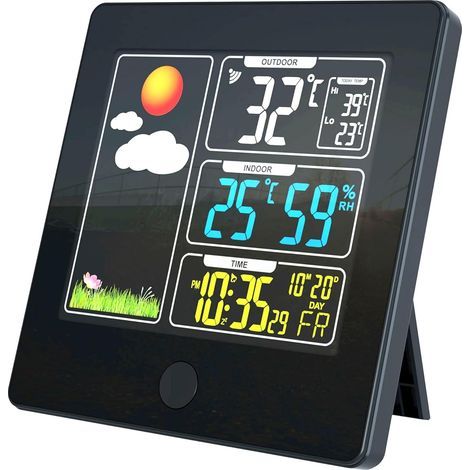 Station météo intérieure tout-en-un à LED avec capteur de surveillance sans fil externe (1/5)